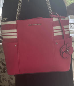 DANA BUCHMAN PINK STRIPE-STYLE CLASSIC JULIA SHOULDER BAG BRIGHT!!! NWT $79